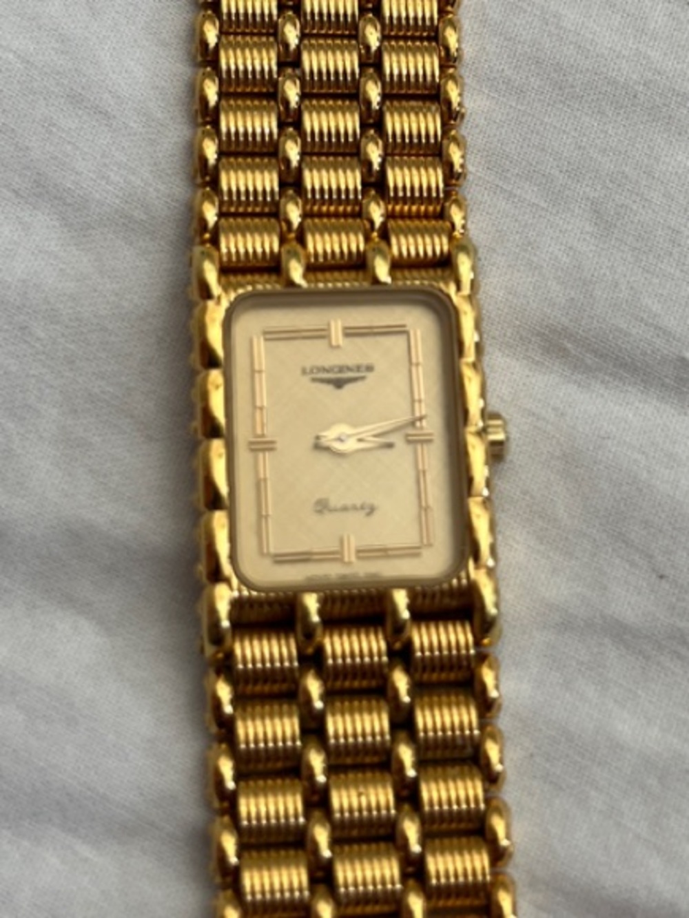 Longines Gold-Tone Women's Bracelet Watch with Rectangular Dial